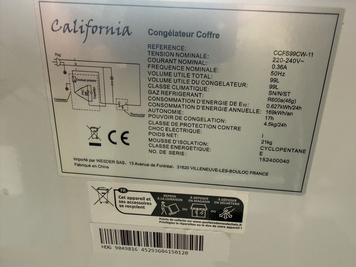 Congelatori: California Freezer 99L – Usato da Aarau venduto da Kytzu 5