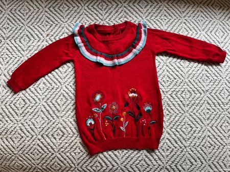 Cosy red jumper dress for 12-18 months