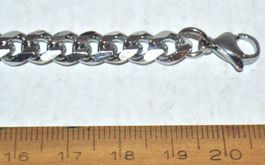 Armband Edelstahl silbrig 107 – 20 cm lang – 7 mm breit