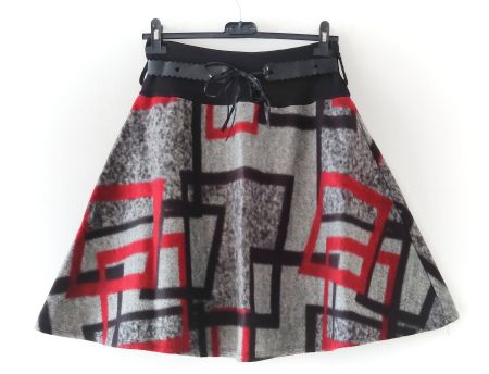 Wohlfühlen Filz Rock Jupe mit Gürtel Fleece Gr.S/M