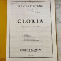 Francis Poulenc Gloria Klavierauszug Edition Salabert