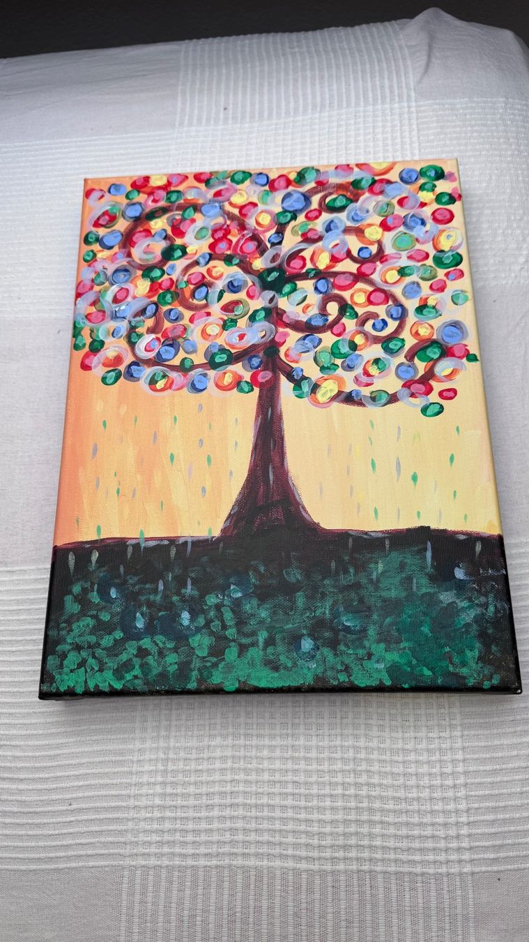 Tableaux: Acrylbild Baum farbenfroh handgemalt 40x30 cm – D'occasion à Erlinsbach SO par Edelweiss36