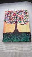 Acrylbild Baum farbenfroh handgemalt 40x30 cm