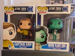 Star Trek Funko Pop Set: Captain Kirk 81 & Orion 86 – Rare!