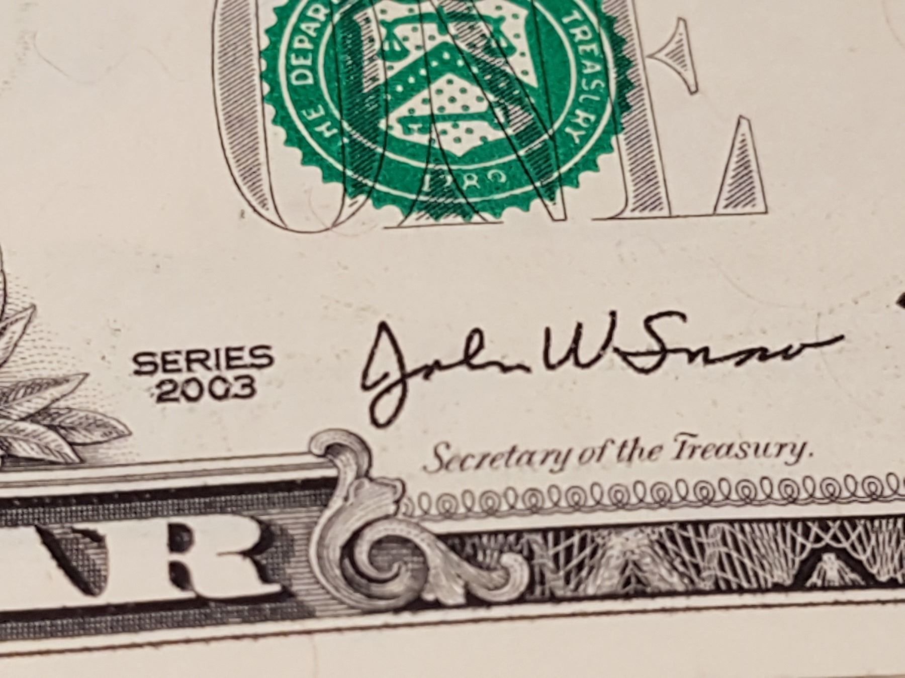 Banconote: Note 1 USD 2003 - ganz neu, kassenfrisch – Nuovo e nell'imballaggio originale da Bure venduto da chap981 2