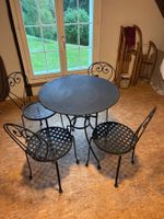 Gartentisch-Set 4 Stühle Massiveisen für Balkon Terrasse...