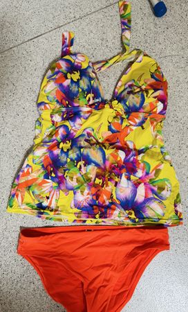 Beldona  Tankini Set, Orange/Blumenmuster, Gr. 40C/38