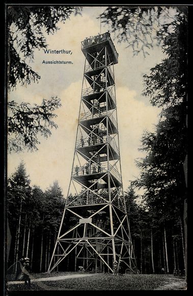 Cartoline postali: AK Winterthur, Aussichtsturm – Usato da Berlin venduto da bartko-reher
