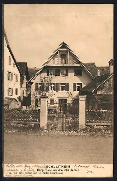 Cartes postales: Schleitheim, Bürgerhaus aus den 30er Ja – D'occasion à Berlin par bartko-reher