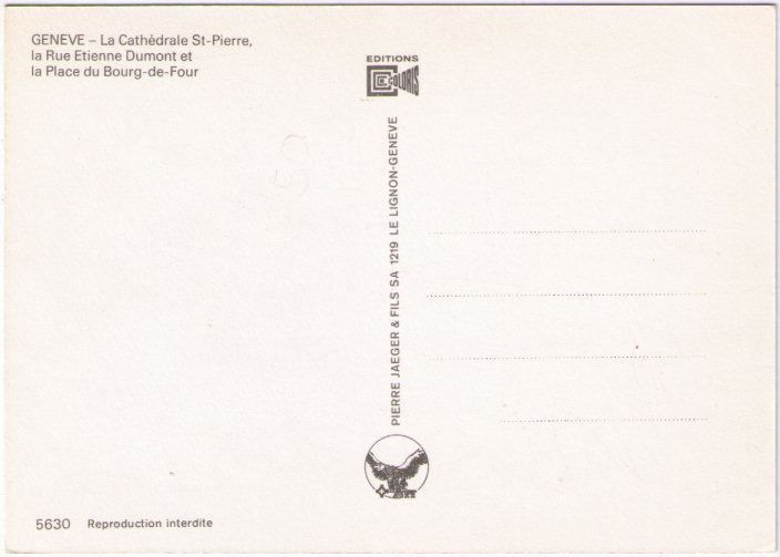 Cartoline postali: Genf/Genève -  La Cathédrale St. Pierre – Usato da Binningen venduto da Mountainrider 1