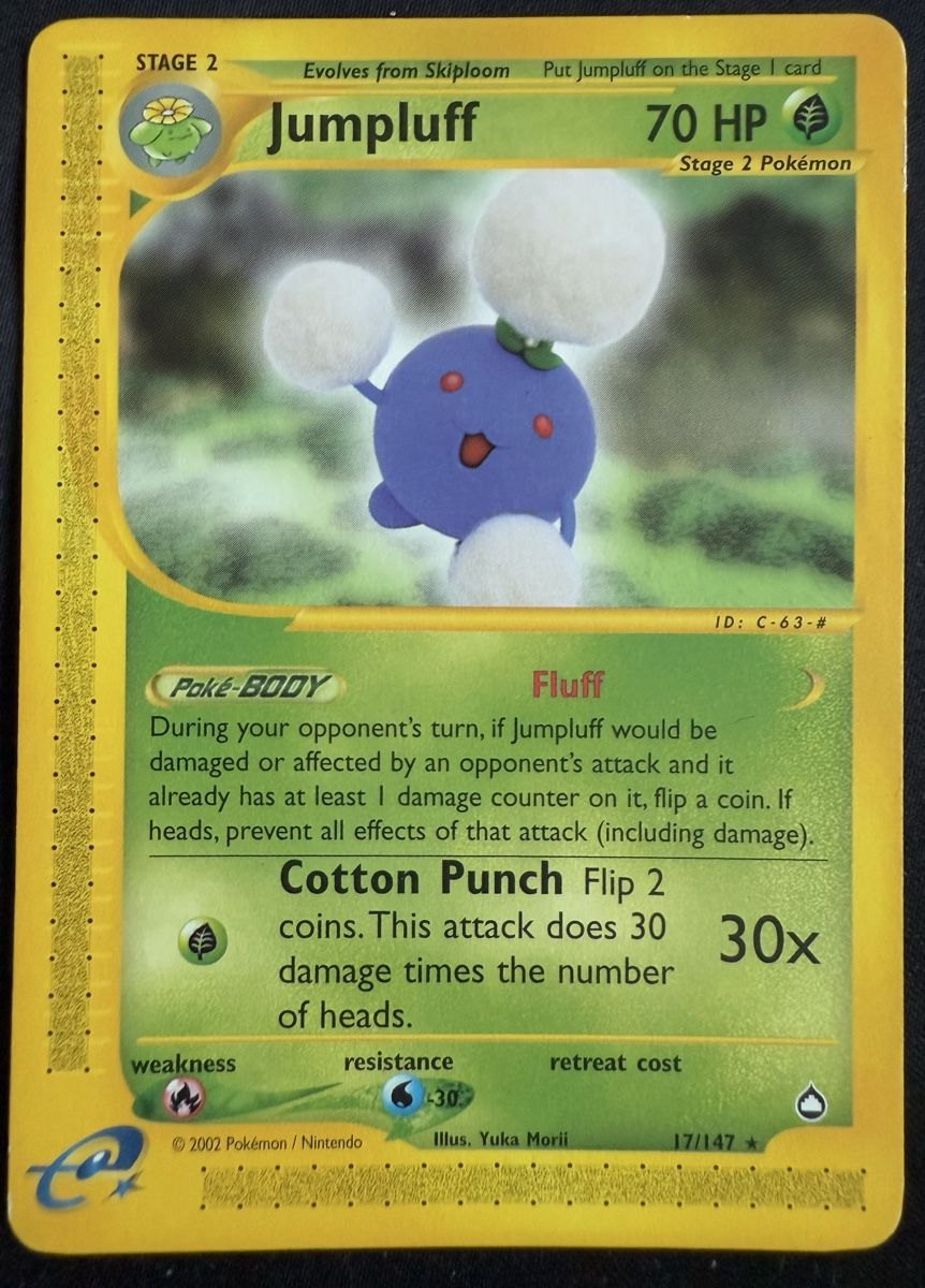 Pokémon Carte collezionabili: Jumpluff Pokémon Aquapolis - 17/147 – Usato da Winterthur venduto da SiddyPokemon