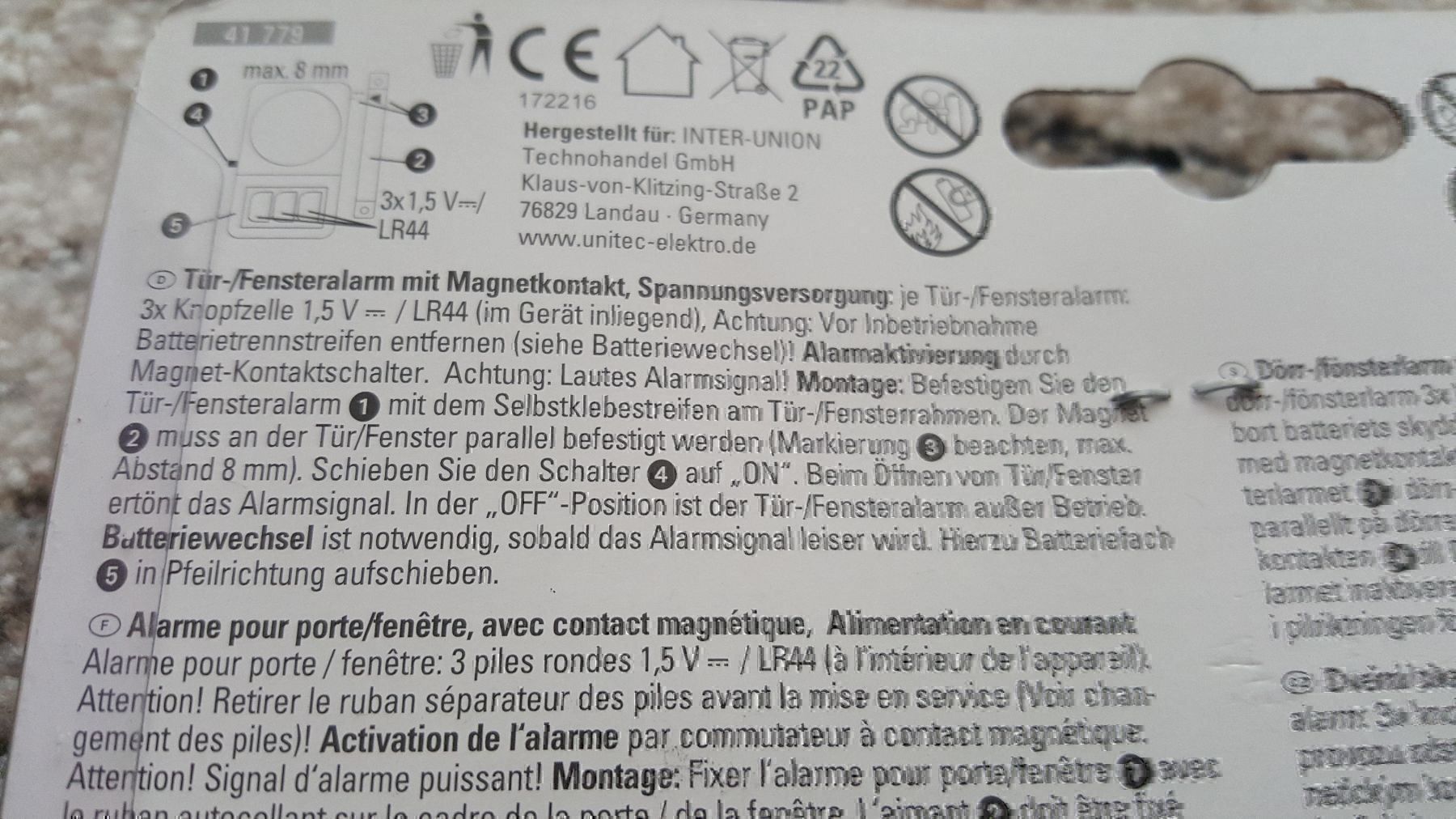 Finestre: Fenster Alarm – Nuovo e nell'imballaggio originale da Buchs SG venduto da nefi022 1