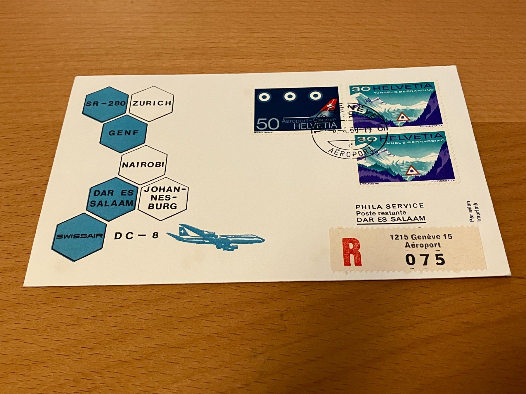Alle Briefmarken: Swissair Einschreiben – Gebraucht aus Koblenz von mar_c2pj