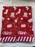 2 Nice Christmas Towels, festive Holiday Decoration