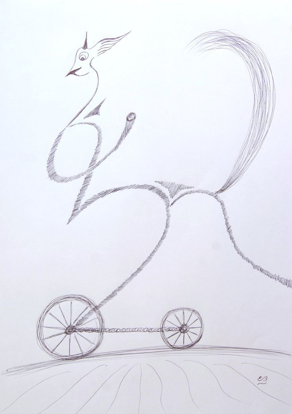 Tableaux: Zeichnung: Velo fahren – D'occasion à Fribourg par erw_68dx