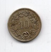 (1193) Schweiz, 10 Rappen 1850 vz, top