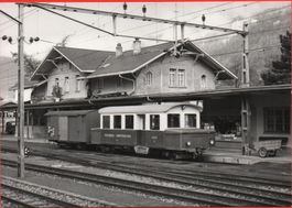 MEIRINGEN Bahnhof mit Bahn - Triebwagen nach Innertkirchen
