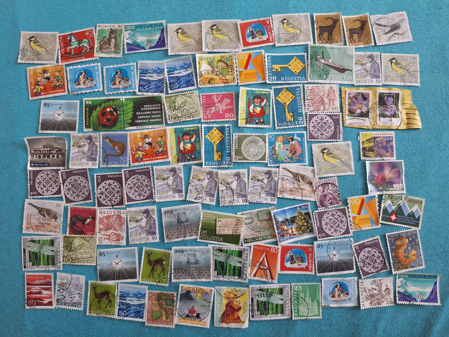 Tutti i francobolli: Briefmarken Sammlung, Schweiz, viele Sujets – Usato da Volketswil venduto da nibin99