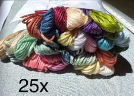 ca 25x Garn Stickgarn Armbändeli Knüpfen Sticken TOP Farben