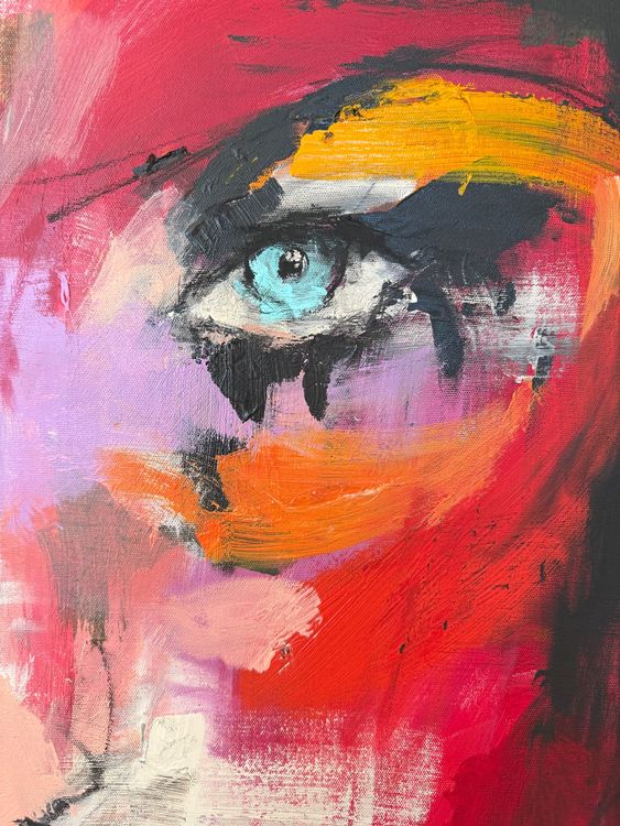 Abstraktes Acrylbild Portrait - Unikat by Art Désirée (80x80 5