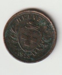 Tutti le monete: 1 Rappen Schweiz 1913 – Usato da Thun venduto da rosala