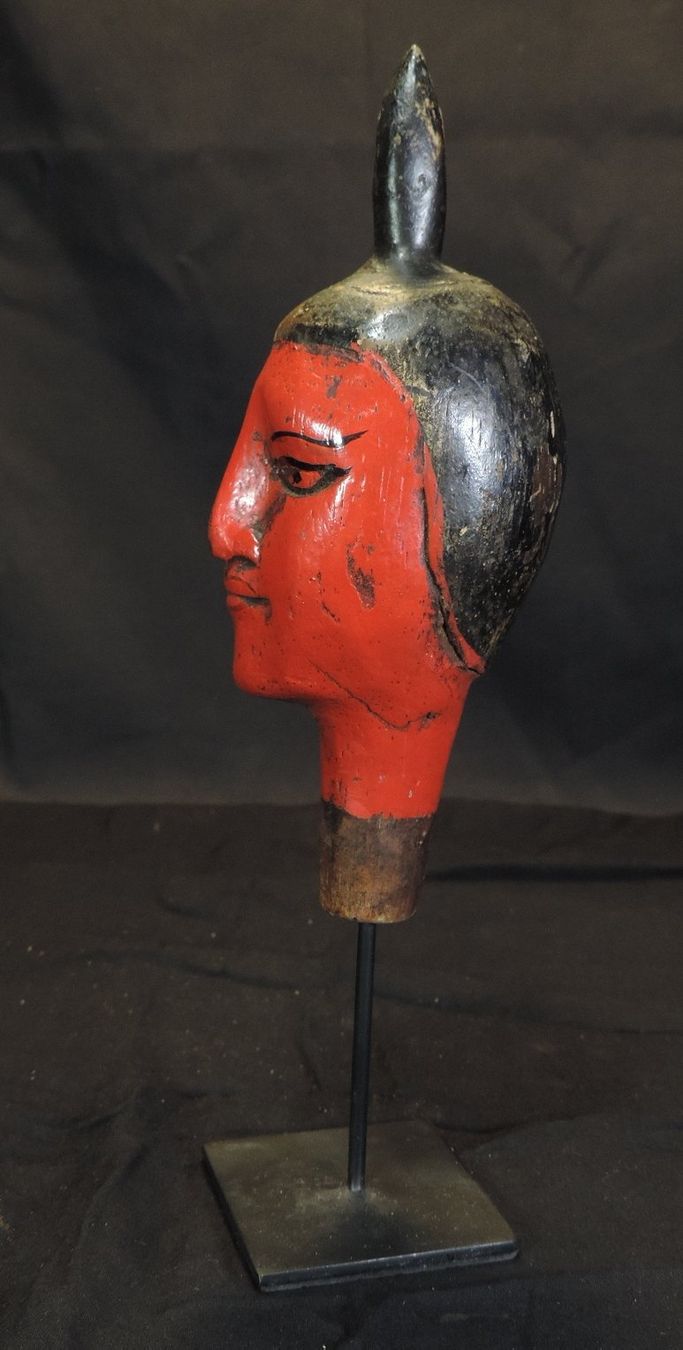 Statuette: alter Indianer Kopf aus Holz – Usato da Duggingen venduto da doogbua 1