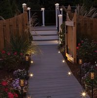4x Terassenlampe LED,Solarlampe, Leuchte, Fackel Wasserdicht