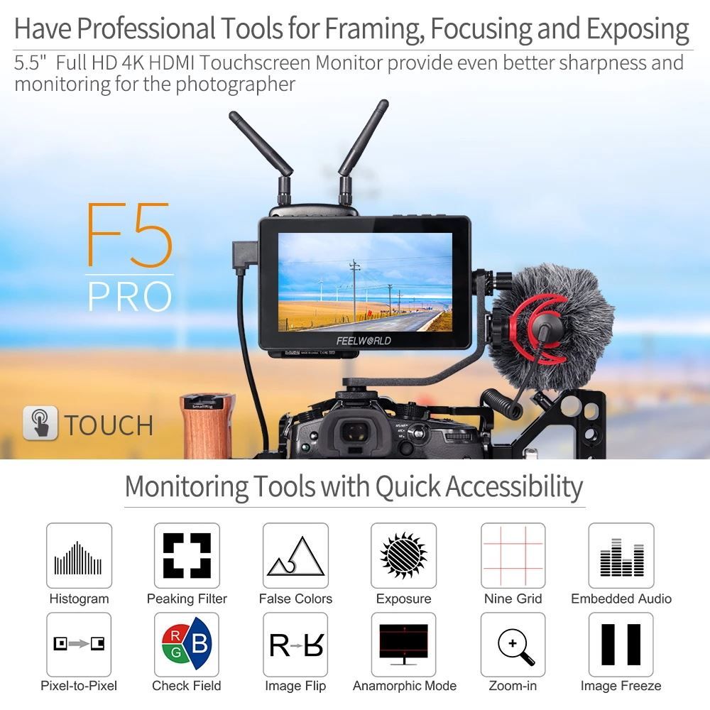Monitore: Feelworld F5 Pro V2 Kamera-Feldmonitor – Neu und originalverpackt aus Malans GR von BUYBEST-Schweiz 1