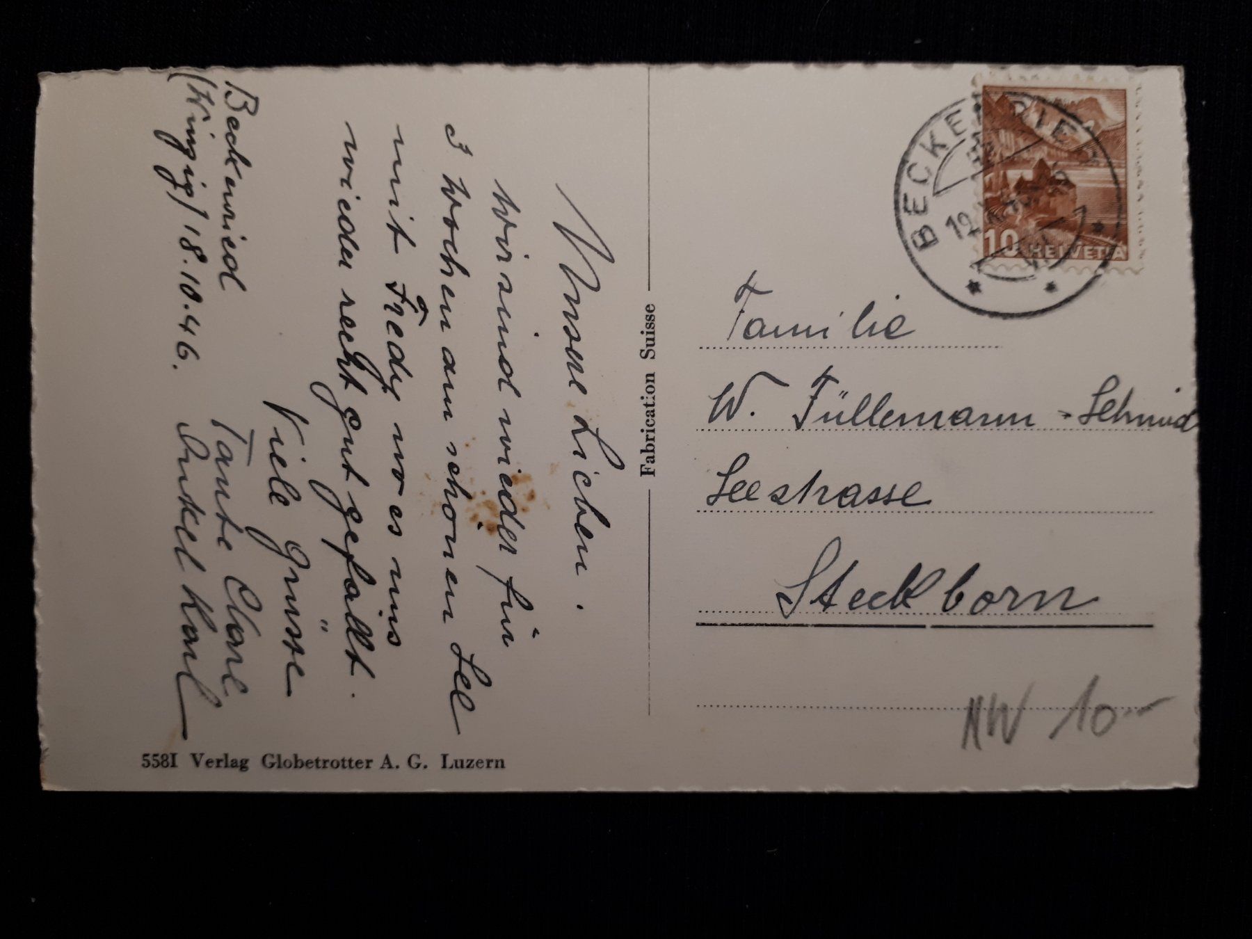 Ansichtskarten: BECKENRIED 1946 – Gebraucht aus Ponto Valentino von giorgia06 1
