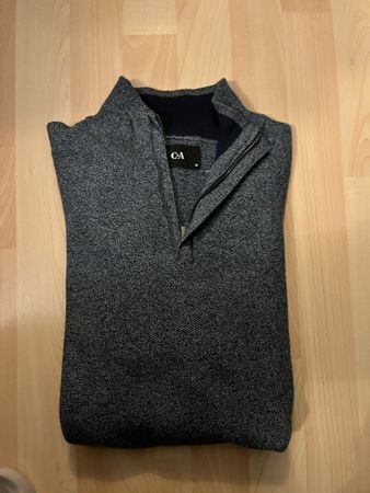 C&A Half-Zip Pullover Sweater Blue Grey Size M