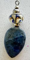 Pendentif pierre ovale - couleur nuance de bleu