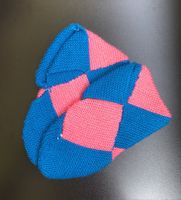 Gestrickte Hausschuhe Pink/Blau Grösse 37/38 ungetragen