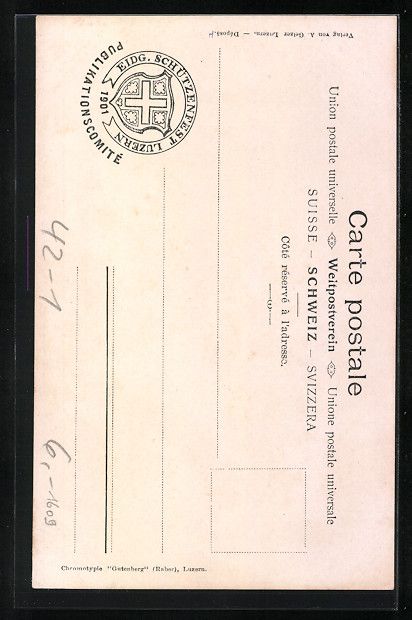 Cartoline postali: Luzern, Eidgenössisches Schützenfest J – Usato da Berlin venduto da bartko-reher 1