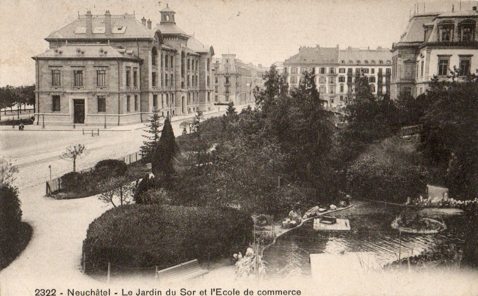 Cartoline postali: Neuchâtel - L'Ecole de commerce – Usato da Melano venduto da pisonsdro