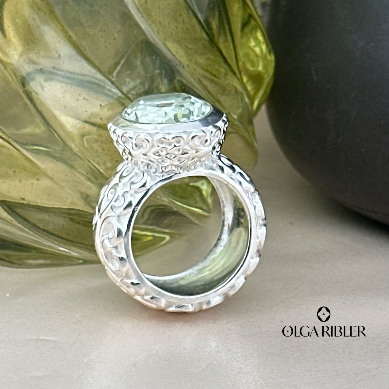 Olga Ribler Anelli: Sterling Silber Ring 925 mit Prasiolith Grösse 57 – Nuovo (secondo la descrizione) da Luzern venduto da byolgaribleroutlet 8
