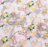 Serviette wedding bells rose (1409) 2Stk