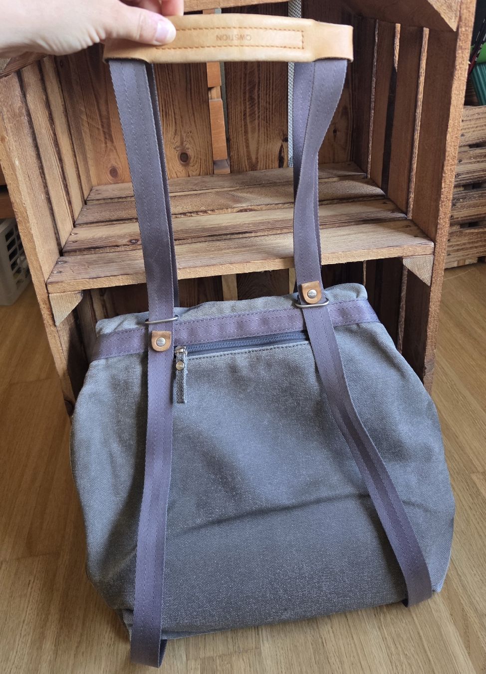 Qwstion Zaini: QWSTION Rucksack grau Canvas – Usato da Winterthur venduto da cat_g9v9 1