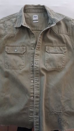 ZARA HERREN JEANS HEMD/JACKE Gr. L