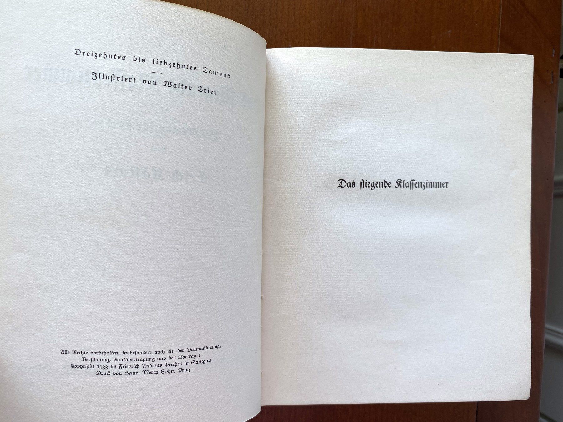 Bücher: Kästner, Erich. Das fliegende Klassenzimmer. 1933 – Gebraucht aus THERWIL von  1