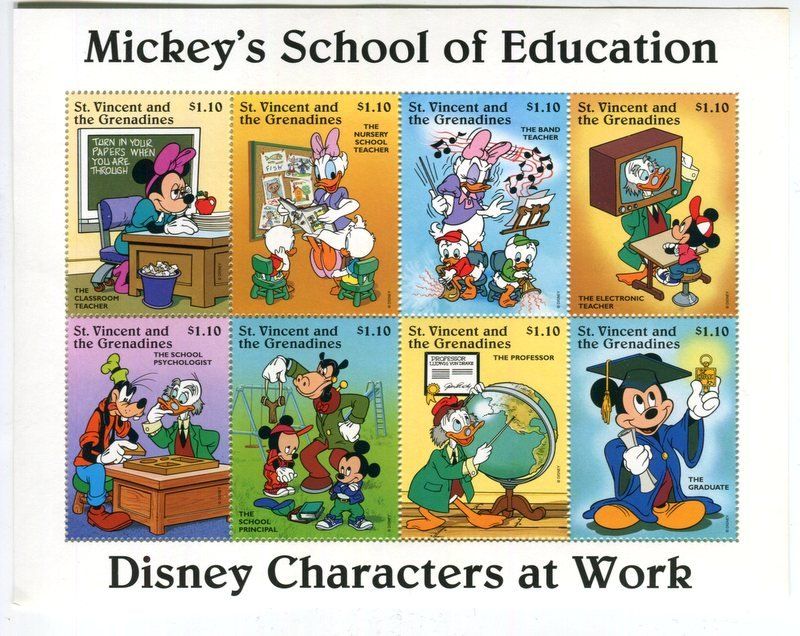 Alle Briefmarken: Block "Walt Disney. Micky Maus". St. Vincent – Neu und originalverpackt aus Basel von Butsch5