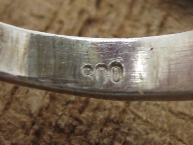 Anelli: Vintage Ring Silber 800 weisse Steinchen / Gr. 52 – Usato da Ermatingen venduto da Decovin 8