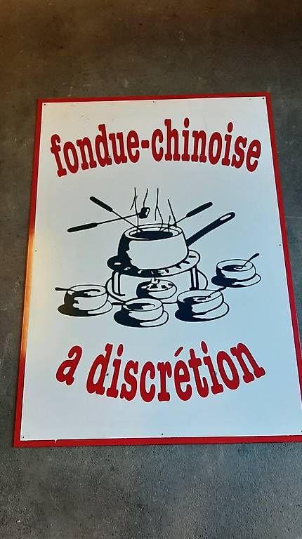 Schilder: Fondue-Chinoise Werbetafel – Gebraucht aus Ricken SG von Bobo66
