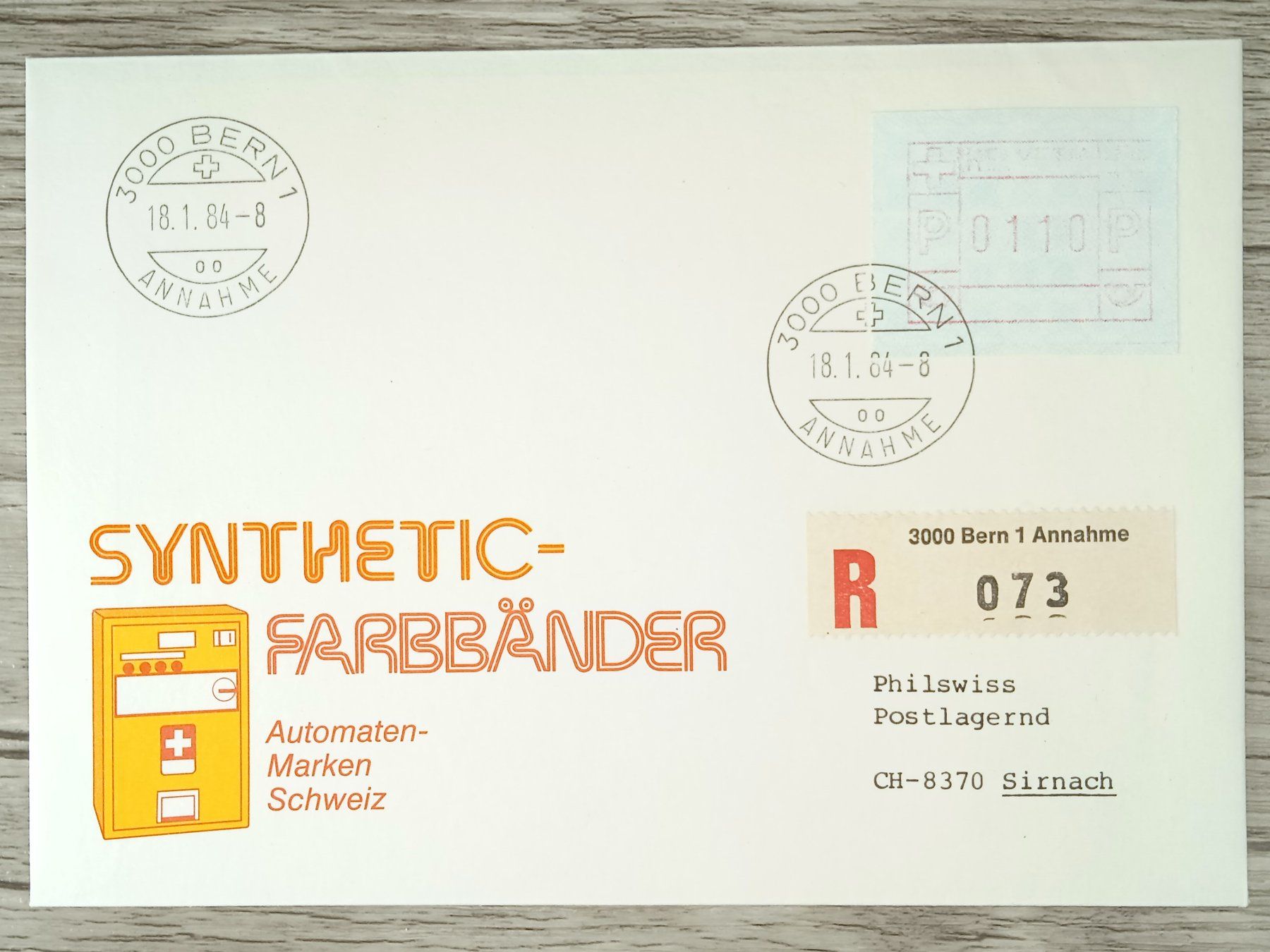 Tutti i francobolli: TR03 Enveloppe + Timbre Suisse 1984 – Usato da Cousset venduto da Patrick_Collections