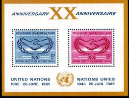 20 JAHRE VEREINTE NATIONEN BLOCK ** POSTFRISCH ** - KA86