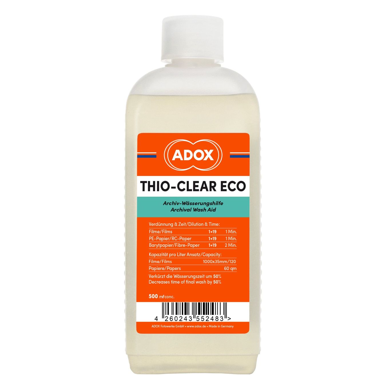 Adox Labor & Dunkelkammer: ADOX THIO-CLEAR ECO 500ml – Neu und originalverpackt aus Geuensee von Fotoneo