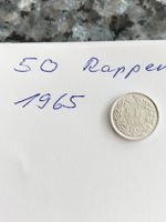 50 Rappen 1965 silber sehr schön