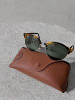 Ray-Ban Clubround Havana braun, G-15 grüne Gläser mit Etui