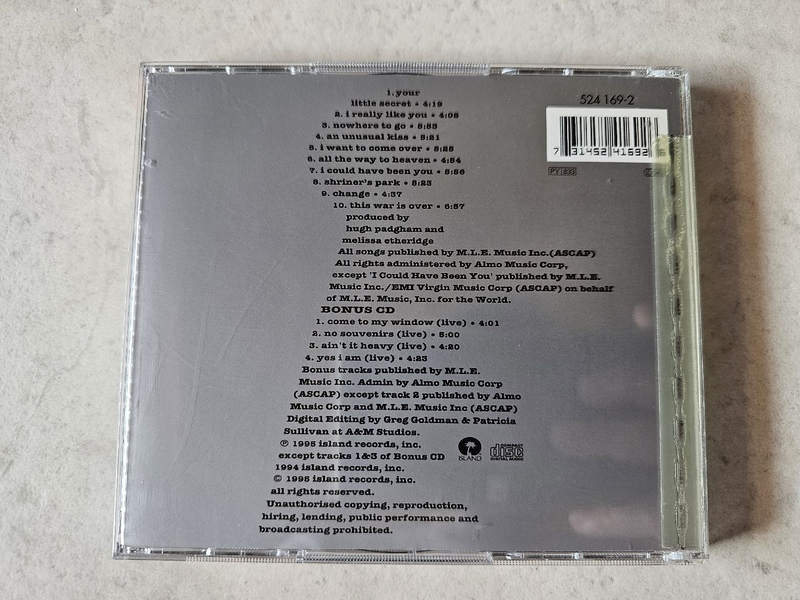 CD: Melissa Etheridge  - Your Little Secret  /  2 CD Limited Edt – Usato da Schneisingen venduto da backstore24 1
