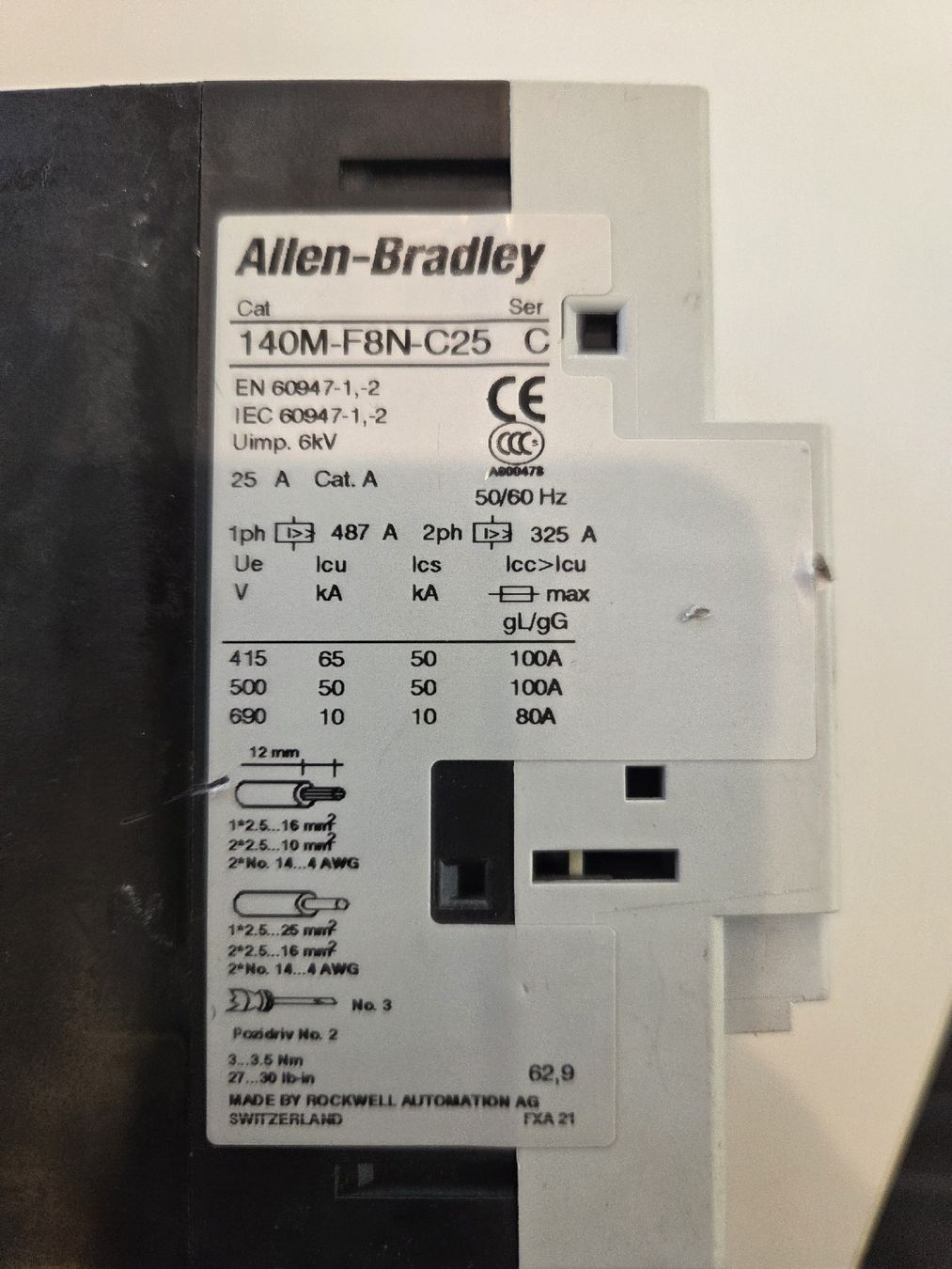 Interruttori: Motorschutzschalter Allen-Bradley 25A – Usato da Grünenmatt venduto da End1 2