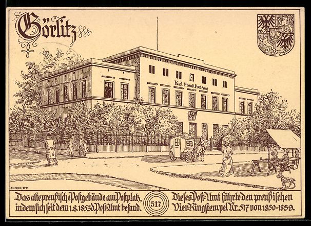 Cancelleria postale: Görlitz, altes Kgl. Preuss. Postgebäud – Usato da Berlin venduto da bartko-reher